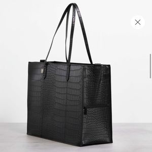BEIS the large work tote - black croc